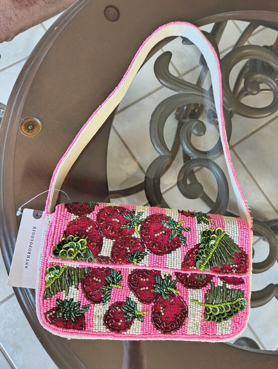 Maeve Handbags - Anthropologie Maeve Beaded Strawberry Purse